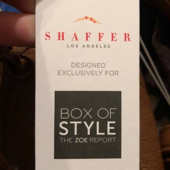 Shaffer LA Greta Bucket Crossbody Bag Brown Grained Leather Drawstring Close NWT - Picture 8 of 14